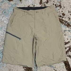 Patagonia Mens Sandy Cay Shorts Size Small Khaki Outdoors Nylon Hiking 11"